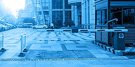 Office park entry gate equipped with VisitMe access control scanners for secure vehicle and visitor management in South Africa.
