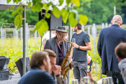 Live muziek tijdens Druif in de Wijngaard in Hilversum.
