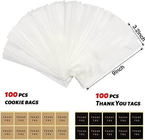 Thumbnail: LOKQING Cellophane Treat Bags Cookie bags for Packaging Clear Gift Bags with Sti