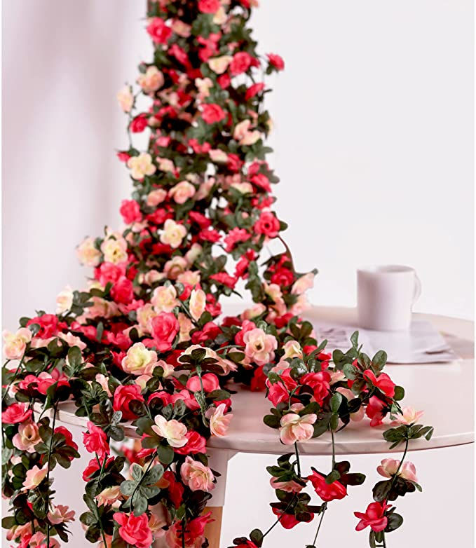 Thumbnail: Miracliy Flower Garland Decorations Plastic Artificial Flowers for Wedding Decor