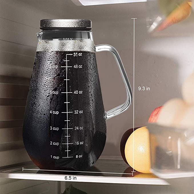 Thumbnail: Cold Brew Coffee Maker Iced Tea Pitcher Infuser with Airtight Lid and Thick High