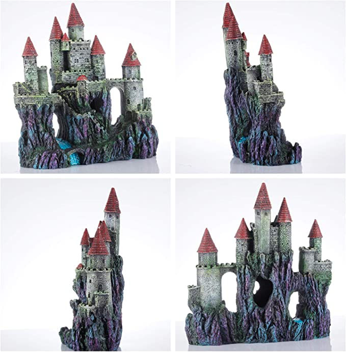 Thumbnail: Miracliy Castle Aquarium Decoration for Fish Tank, Large Resin Castle Decor for