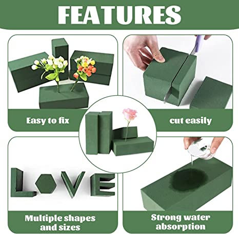 Thumbnail: Toopify 6 Pcs Floral Foam, Wet and Dry Floral Foam Blocks Flower Arrangement Kit