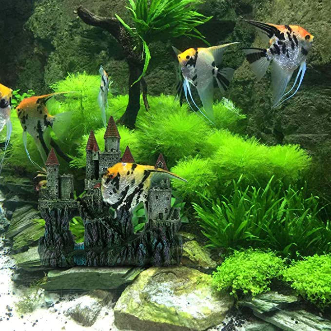 Thumbnail: Miracliy Castle Aquarium Decoration for Fish Tank, Large Resin Castle Decor for