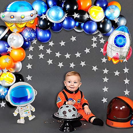 Thumbnail: Outer Space Balloon Garland Kit 118Pcs Outer Space Party Decorations with UFO Ro