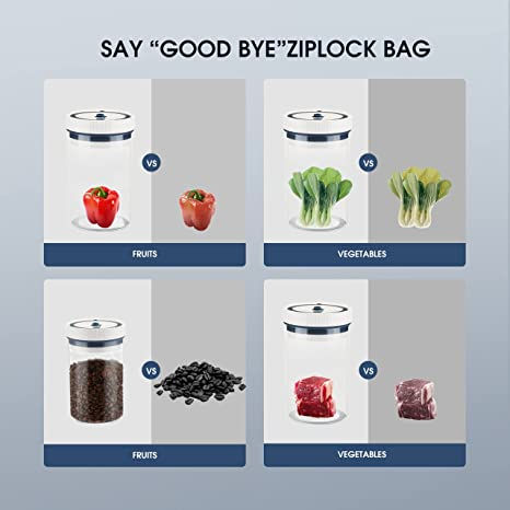 Thumbnail: Coffee Vacuum Canister Airtight Kitchen Food Storage Glass Container with Intell