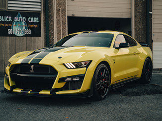 Street Car Slick Auto Care North Little Rock Arkansas Auto Detail Services Ceramic Coating Yellow Mustang.JPG