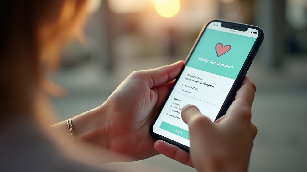 Close-up view of a mobile-friendly nonprofit donation page
