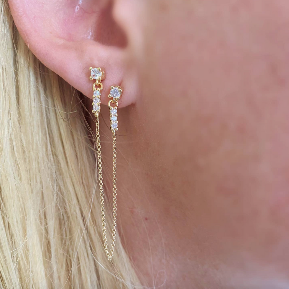 Thumbnail: Double Pierced Chain Studs