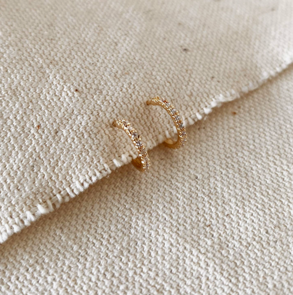 Dainty Embellished C Hoops