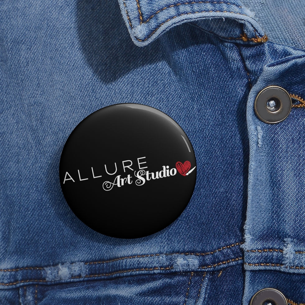 Thumbnail: "ALLURE ART STUDIO" Pin Buttons