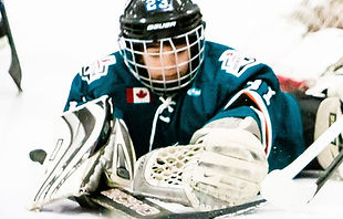 Young hockey goaltender