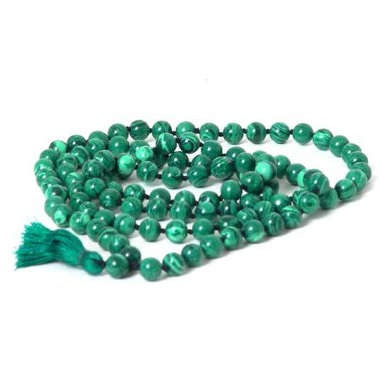 The Charmed Pause | Malachite Mala Necklace — 108 Beads