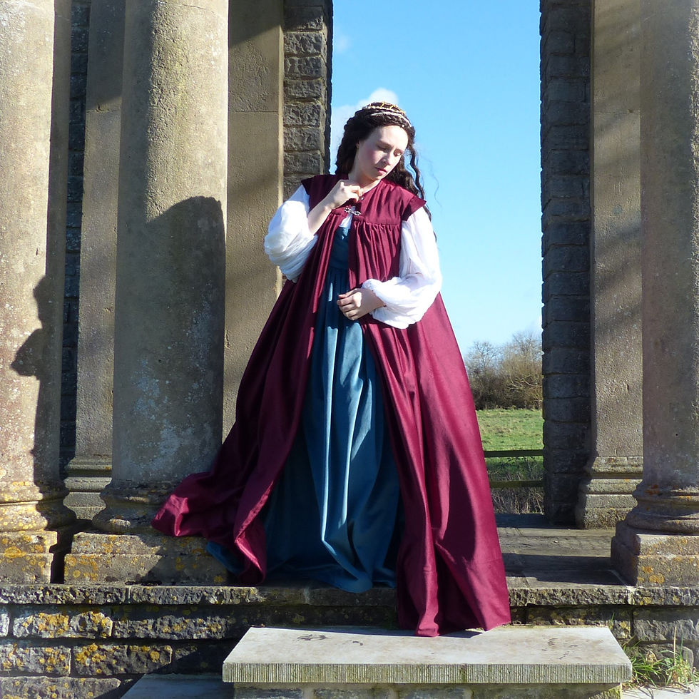 Thumbnail: Italian Renaissance Velvet Over Coat Medieval Fantasy Costume Re-enactment Cape