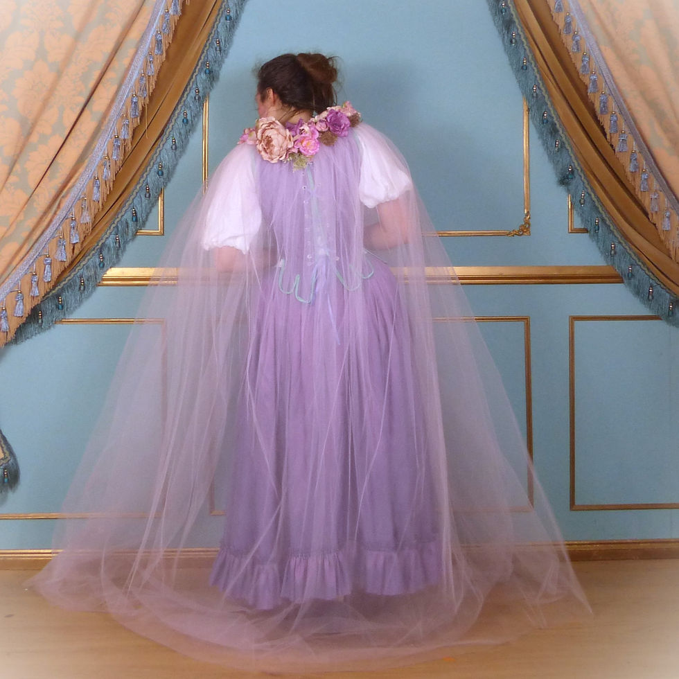 Thumbnail: Fantasy Floral Tulle Pink Fairy tale Cloak Princess Costume