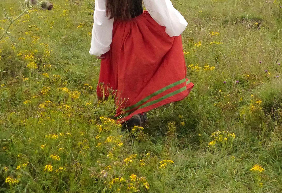Thumbnail: Floor Length Skirt 100% Linen Fabric Medieval Renaissance Skirt