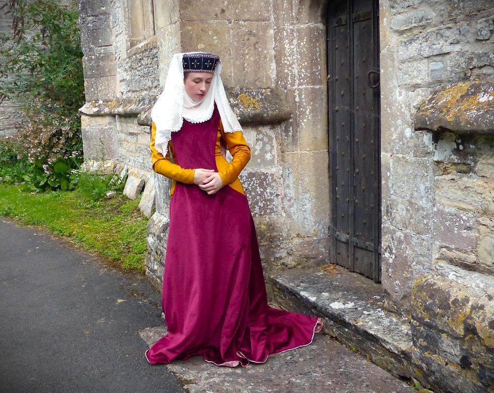 Thumbnail: Simple style Medieval Duchess Velvet Surcoat overdress Historical Costuming