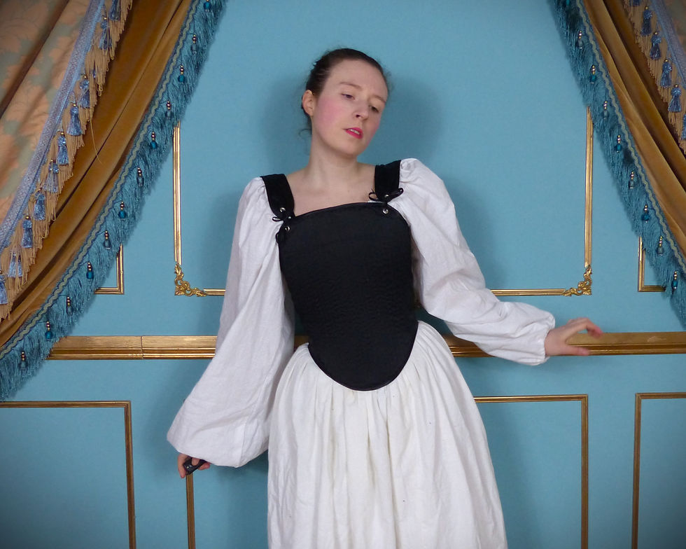 Thumbnail: Women's Duchess Satin Tudor Corset lace back historical Costume