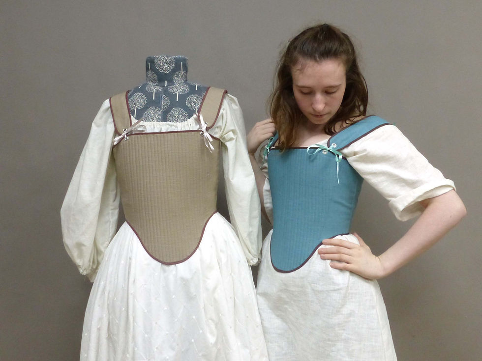 Thumbnail: Women's Linen Tudor Corset historical Costume