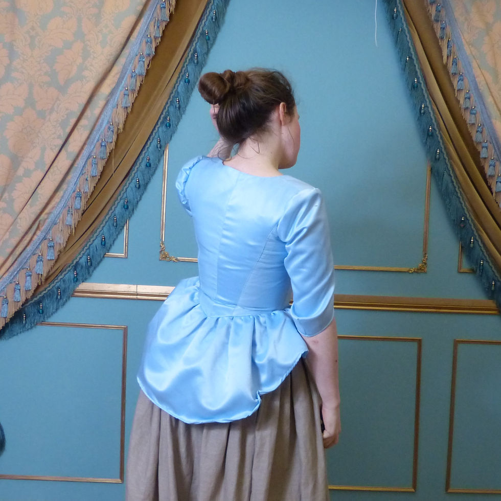 Thumbnail: Robe a la Polonaise 18th century Women's Duchess Satin Jacket, Historical Ladies