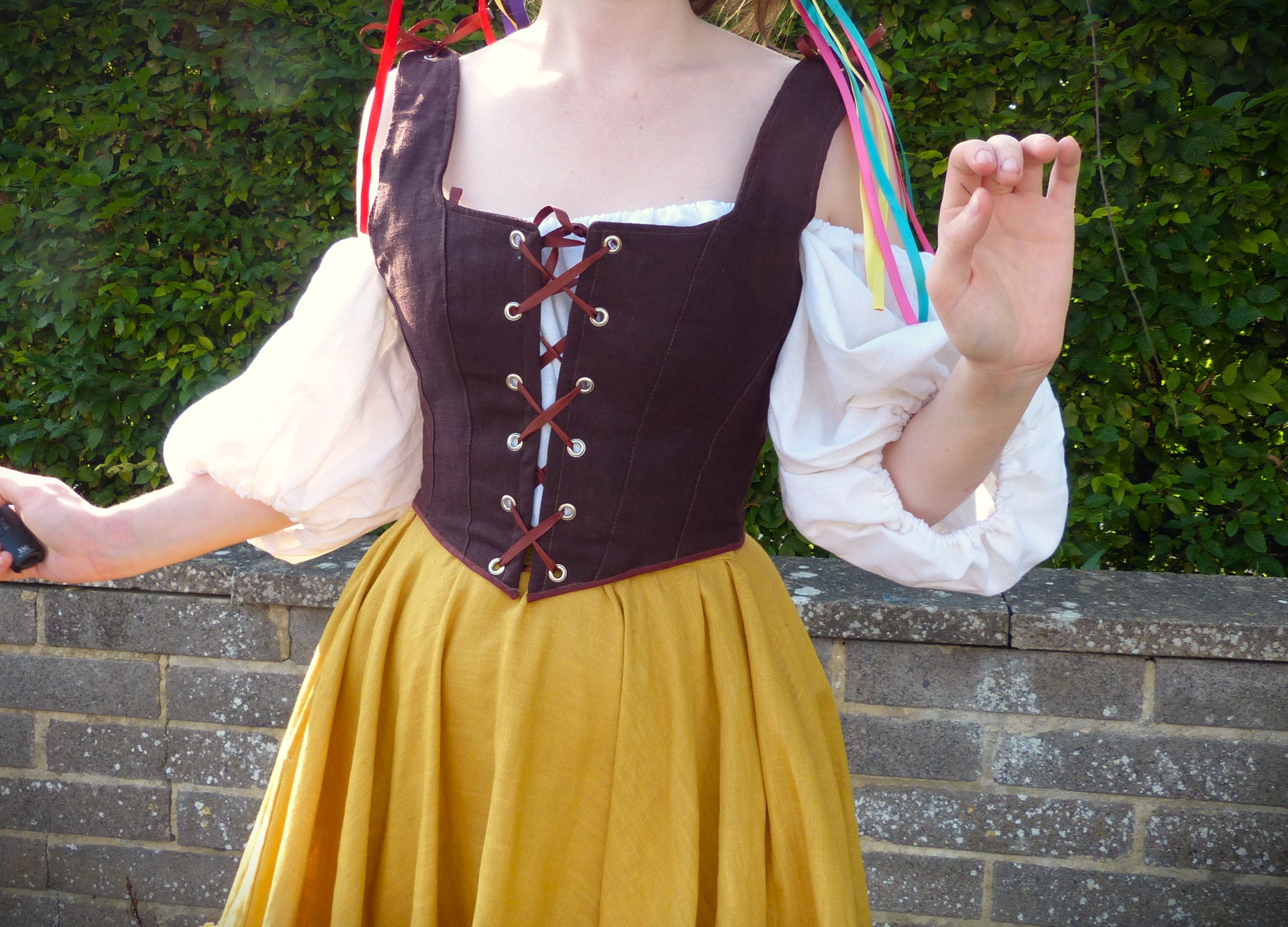 Colour Linen Corset Renaissance Bodice Lace Up Costume Corsetry