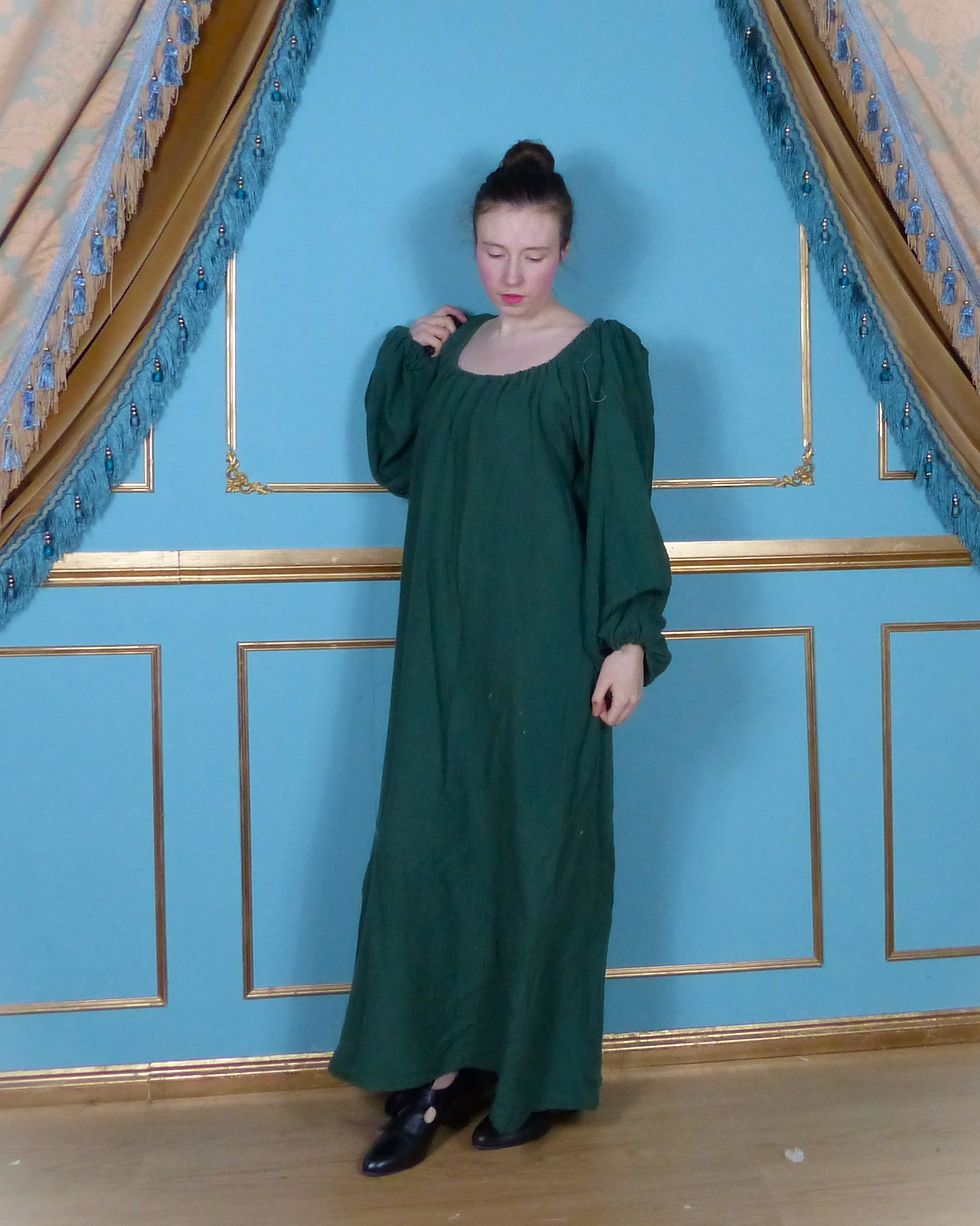 Thumbnail: Chemise Colour Cotton Gauze Long Sleeve Renaissance Peasant Blouse Costume Dress