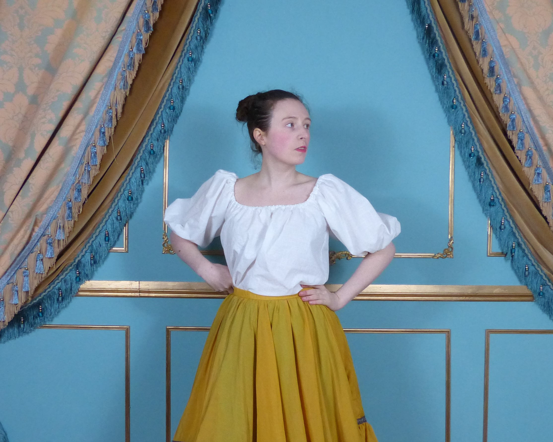 Short Sleeve Renaissance Peasant Blouse Costume Dress Up Ren Faire