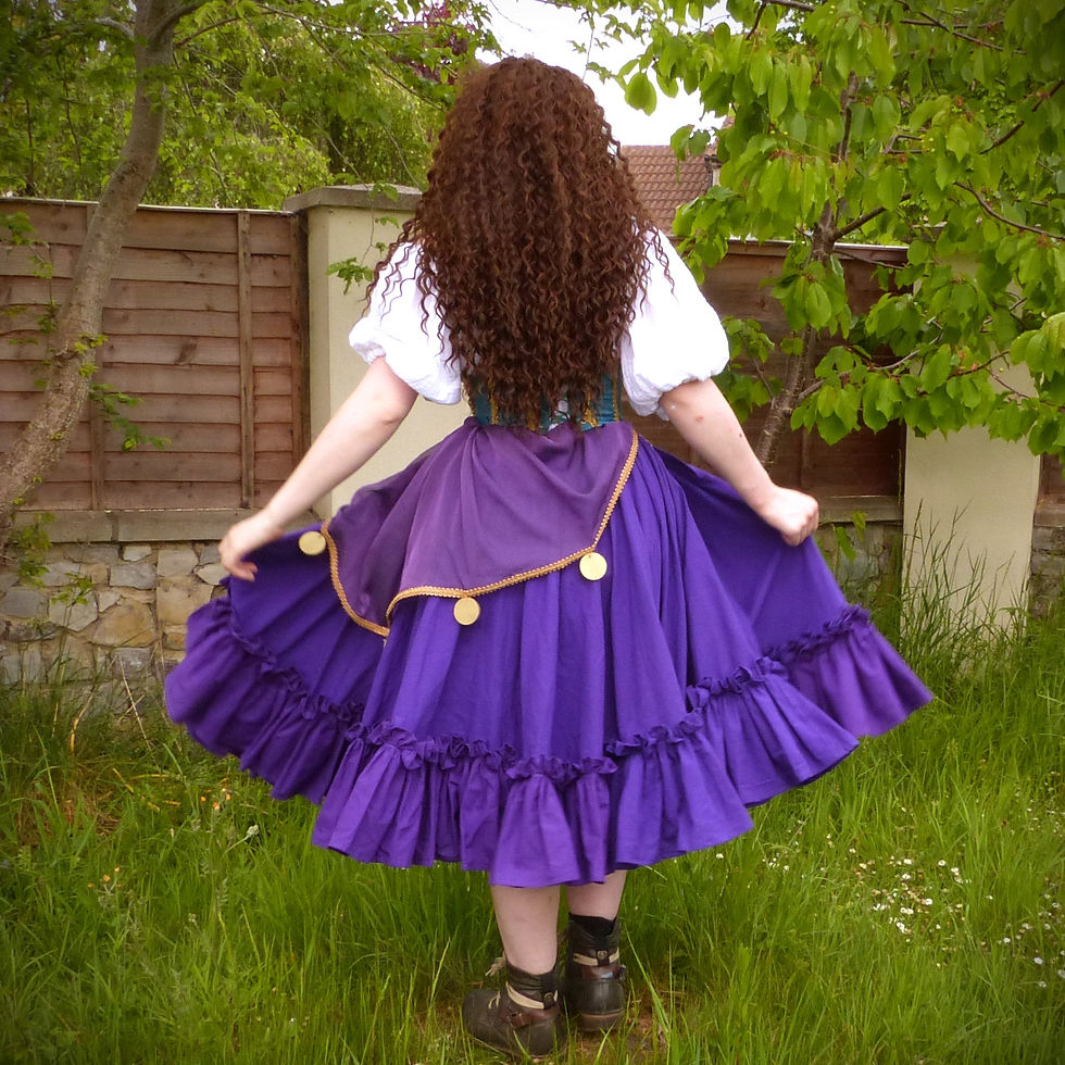 Thumbnail: Gypsy Inspired Fantasy Esmerelda Cosplay Costume Purple and Teal