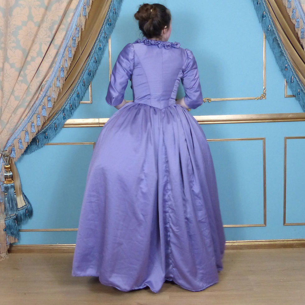 Thumbnail: Robe a la Polonaise Ruffle edge 18th century Micro Satin Over Dress, Historical