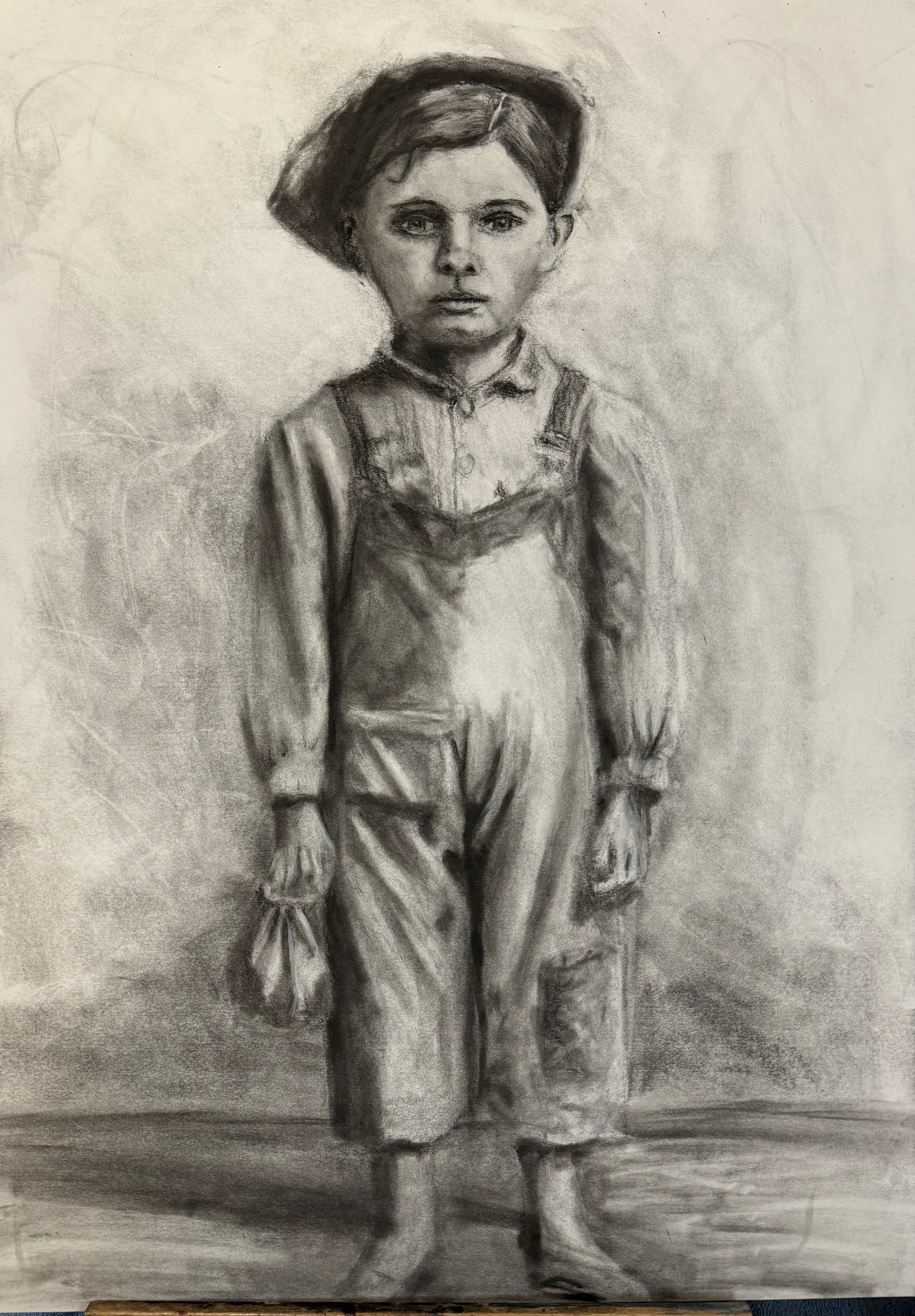 Victorian boy with his lunch bag