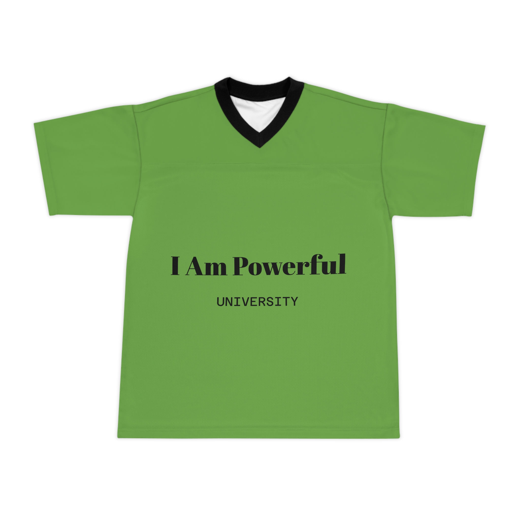 "I Am Powerful University" Football Jersey — Motivational Athletic Tee