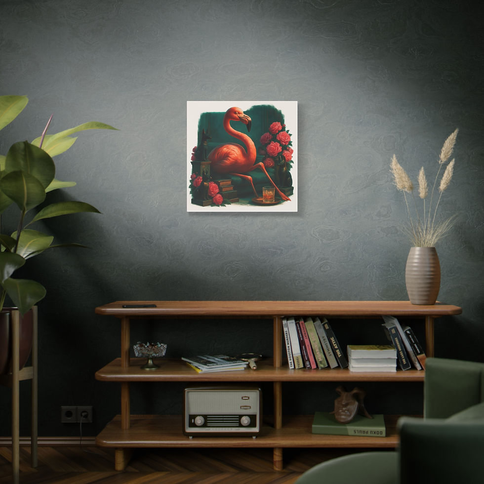Thumbnail: Flamingo Portrait Canvas Wall Art