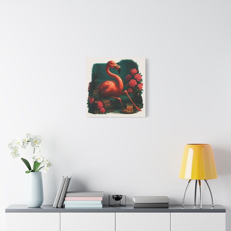 Thumbnail: Flamingo Portrait Canvas Wall Art