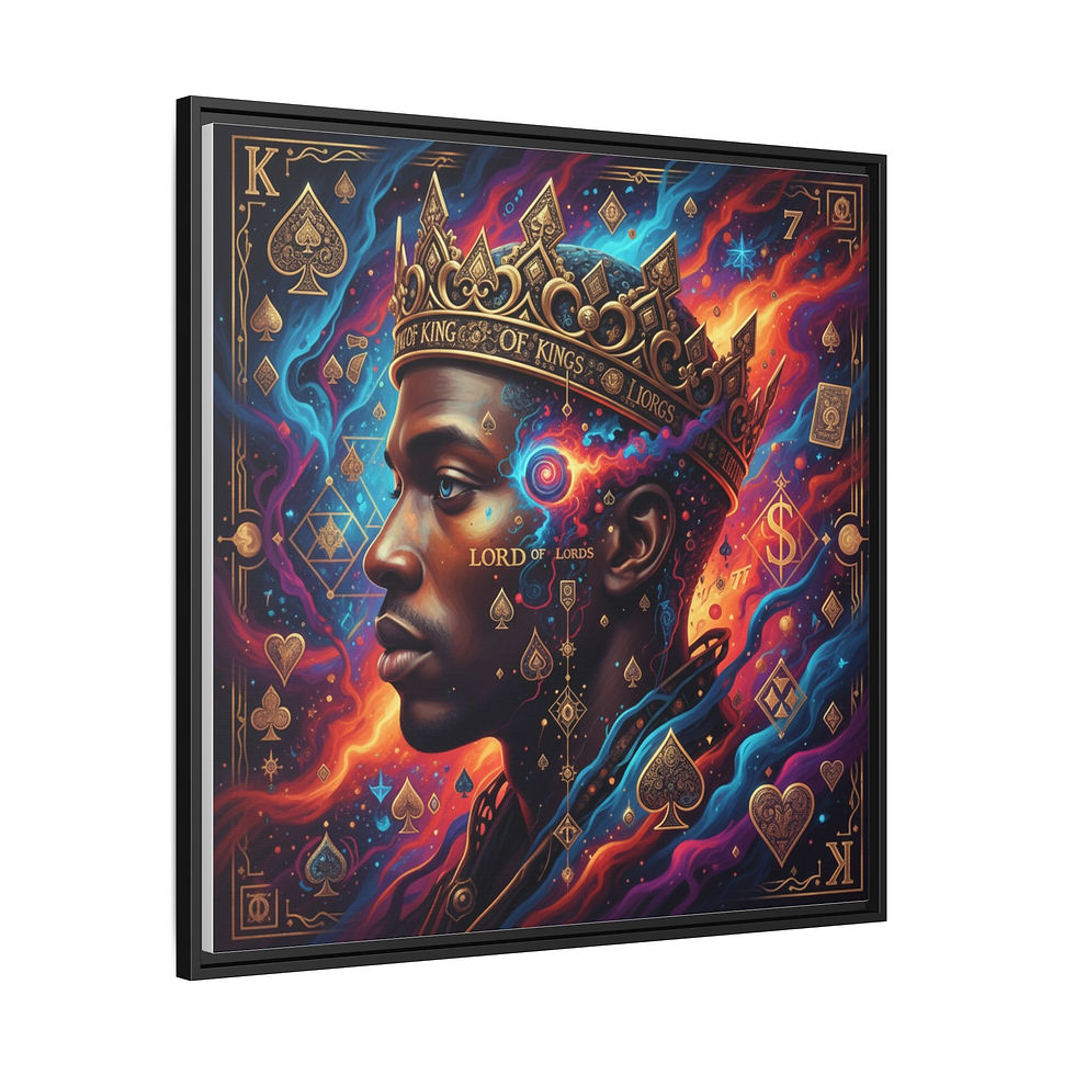 Thumbnail: King of Kings Crowned Profile, Vibrant Afrocentric Wall Decor