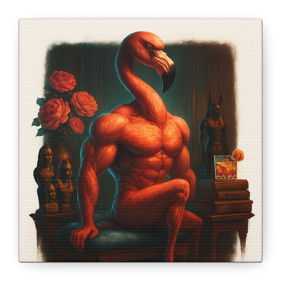 Flamingo Art Canvas – Muscular Flamingo Portrait