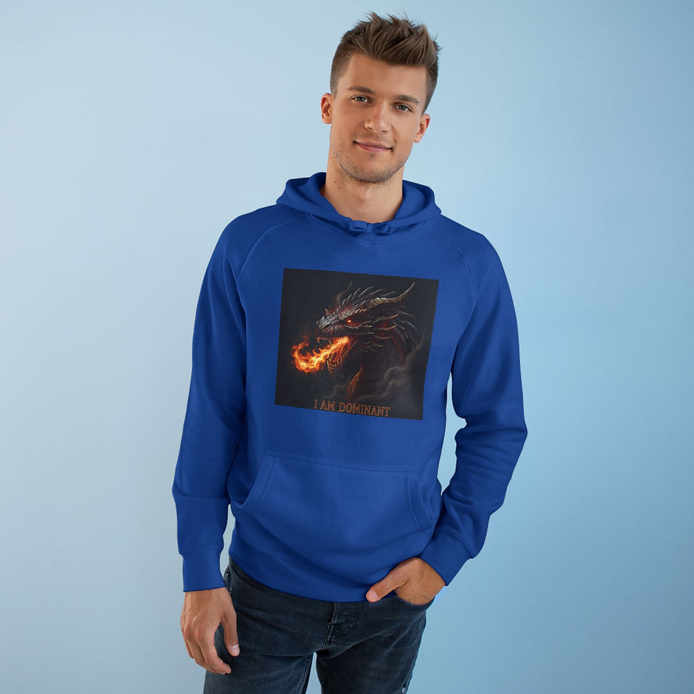Thumbnail: Fiery Dragon Head I am Dominant Hoodie