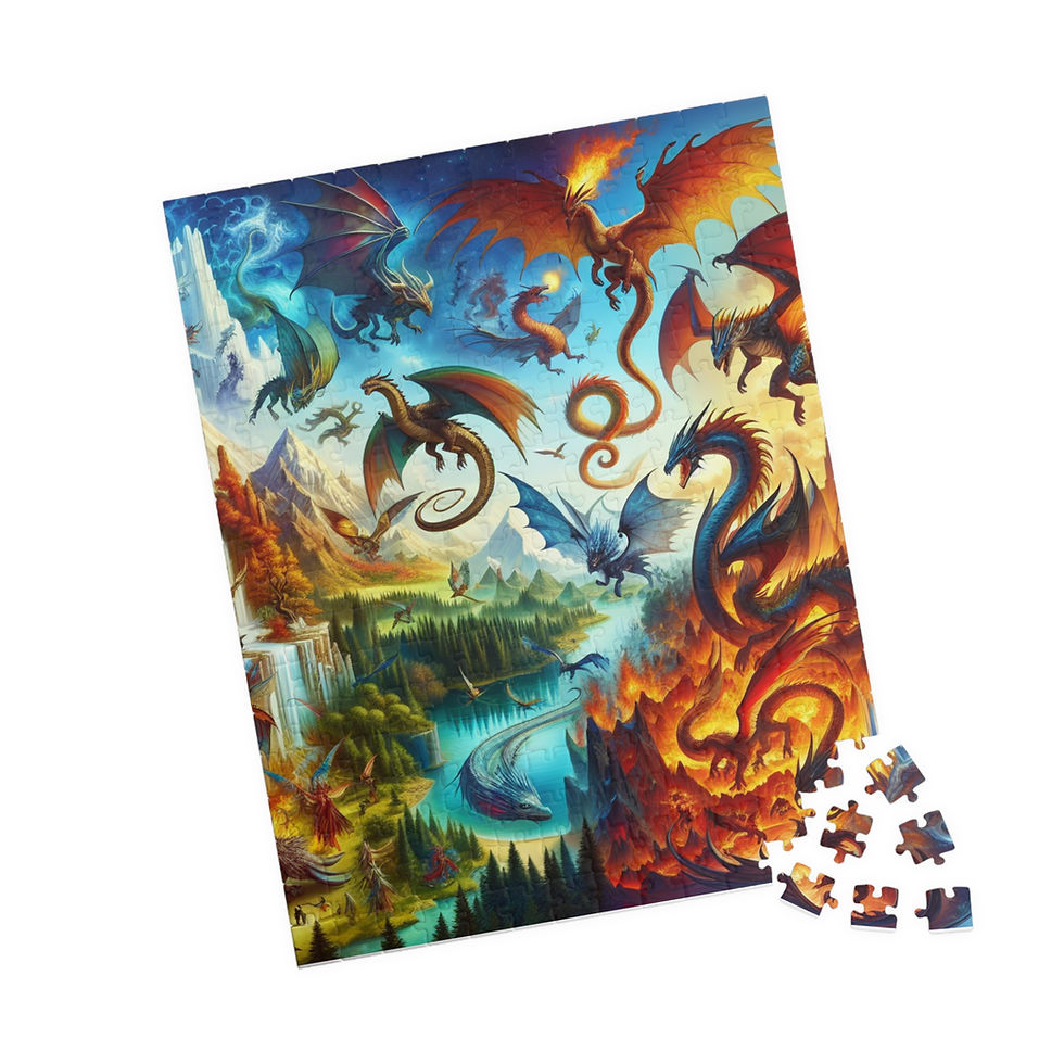 Thumbnail: Fantasy Dragon Puzzle - 110, 252, 520, 1014 Pieces for Adventure Lovers