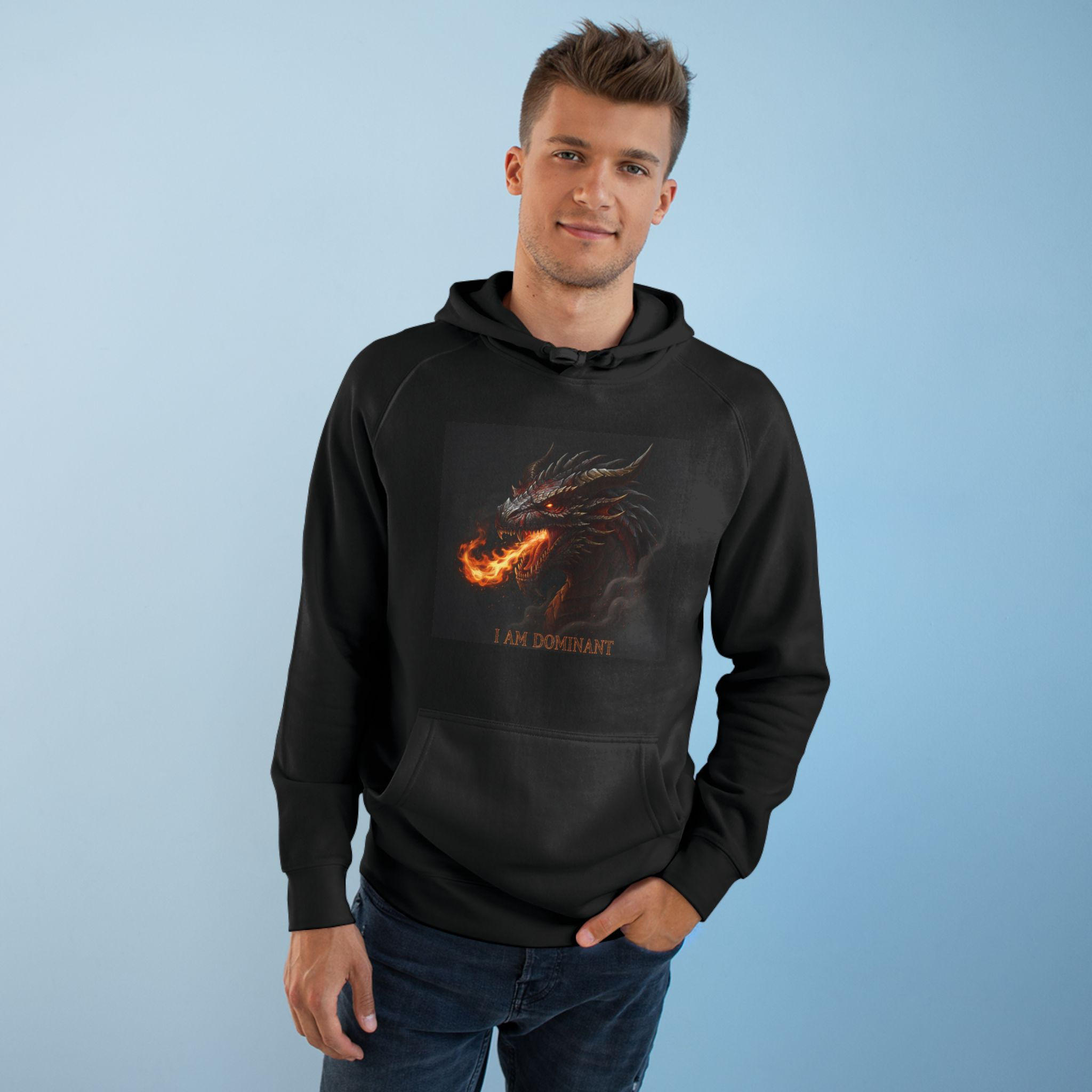 Fiery Dragon Head I am Dominant Hoodie