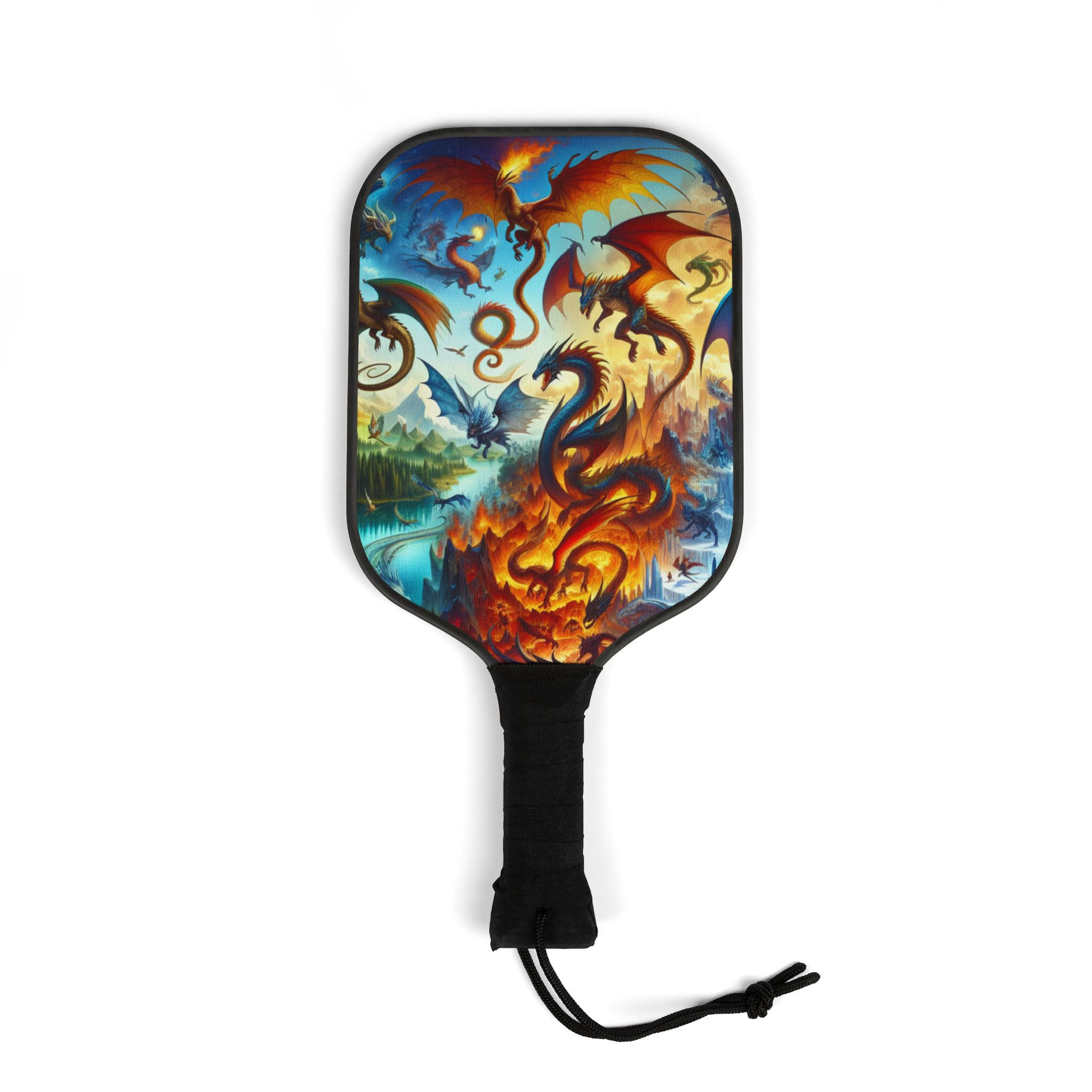 Dragons and Flames Pickleball Paddle Kit - Vibrant 2-Paddle Set for Enthusiasts