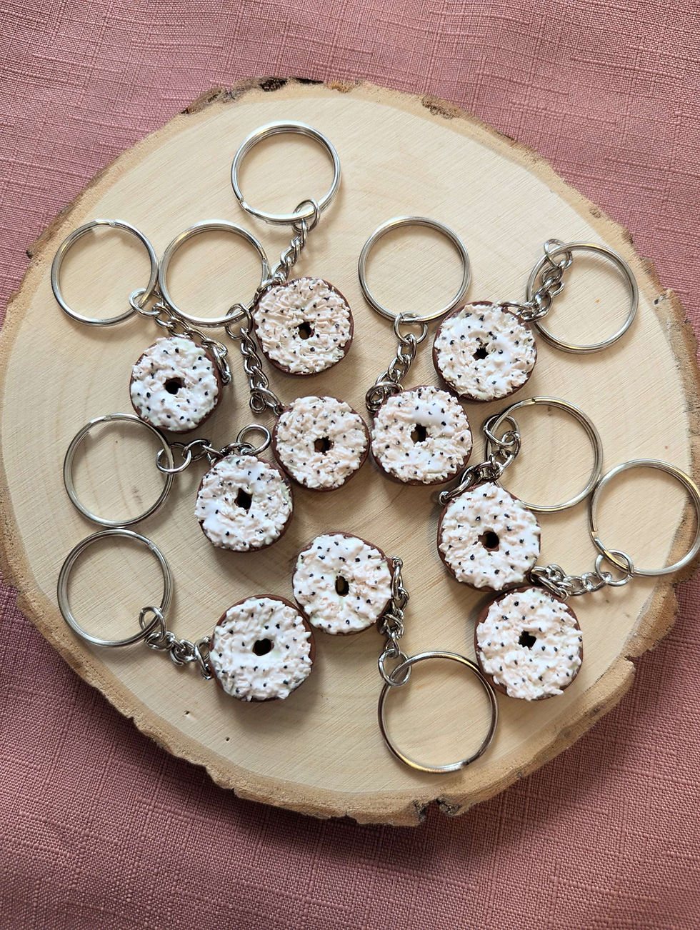 Thumbnail: Bagel with Schmear Keychain