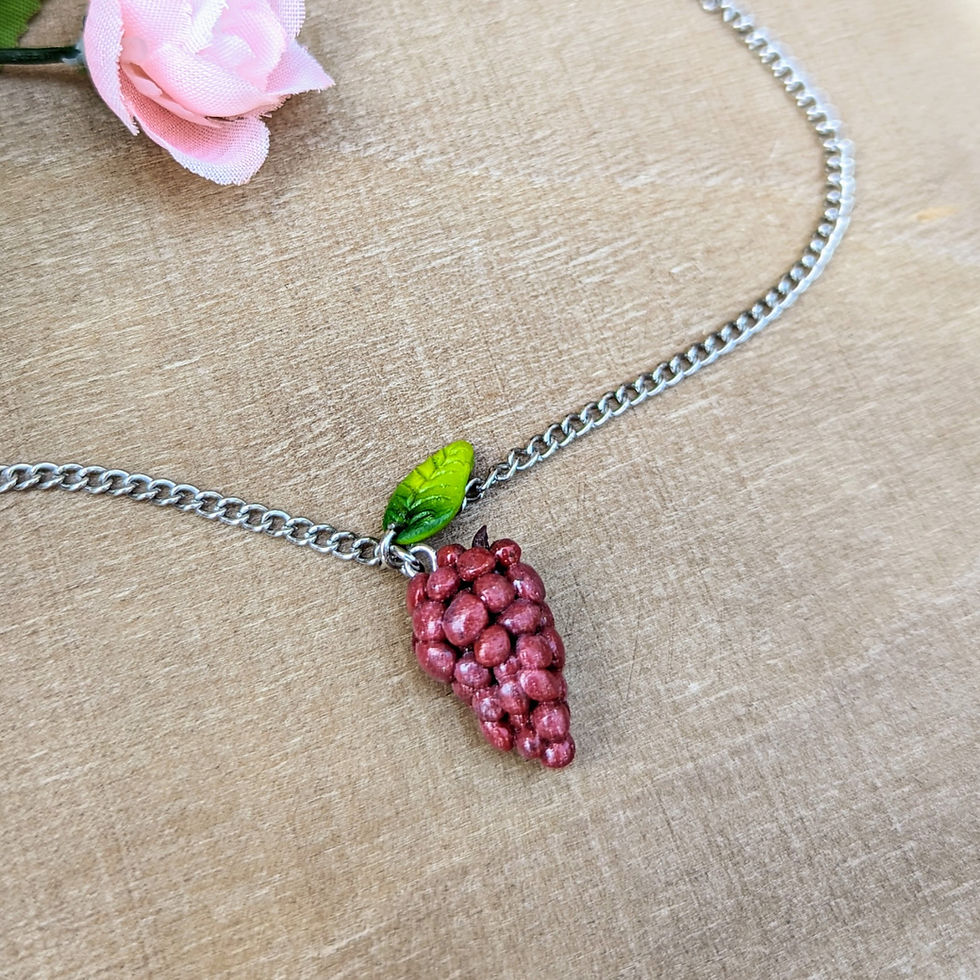 Thumbnail: "Geffen" Grape Vine Charm Necklace