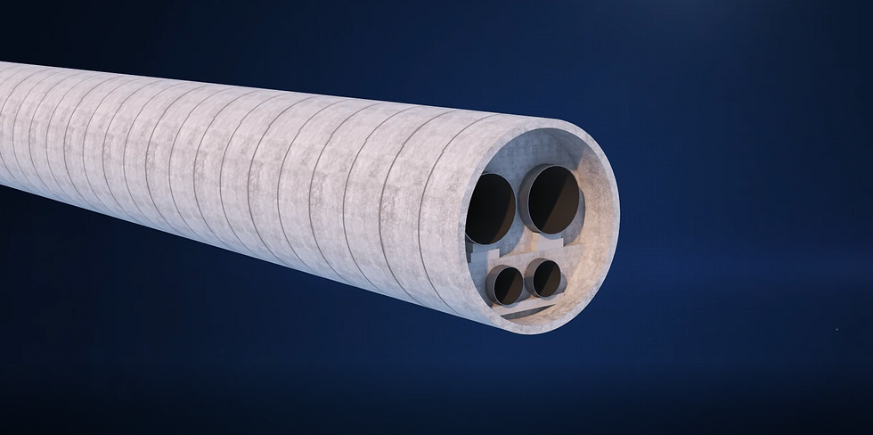6m Diameter Tunnel with Twin Water Pipelines