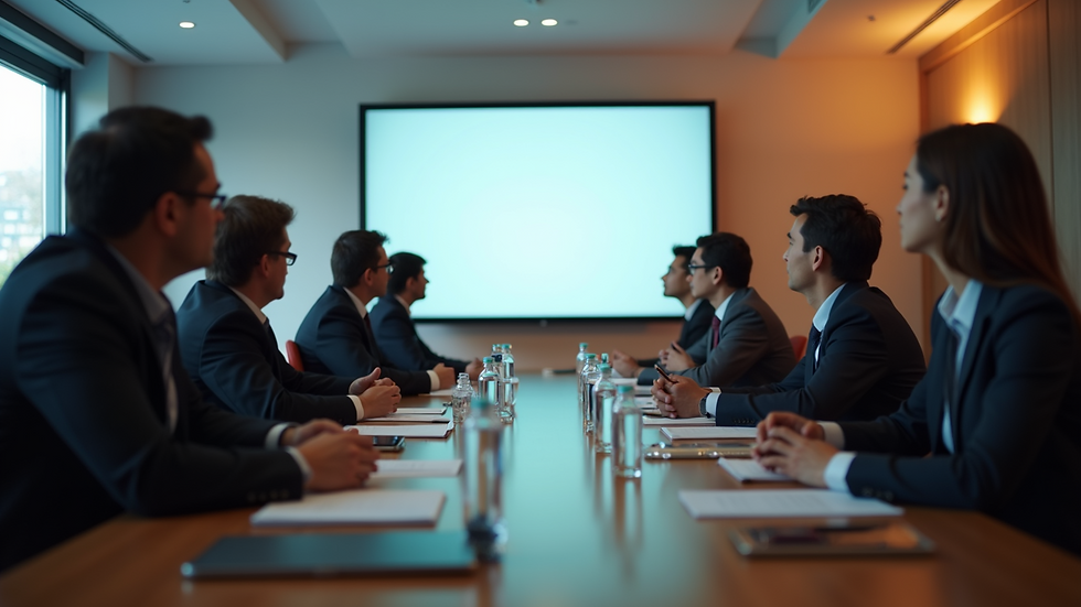 Eye-level view of a professional conference setting