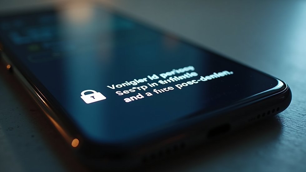Close-up view of a smartphone screen showing a security alert notification