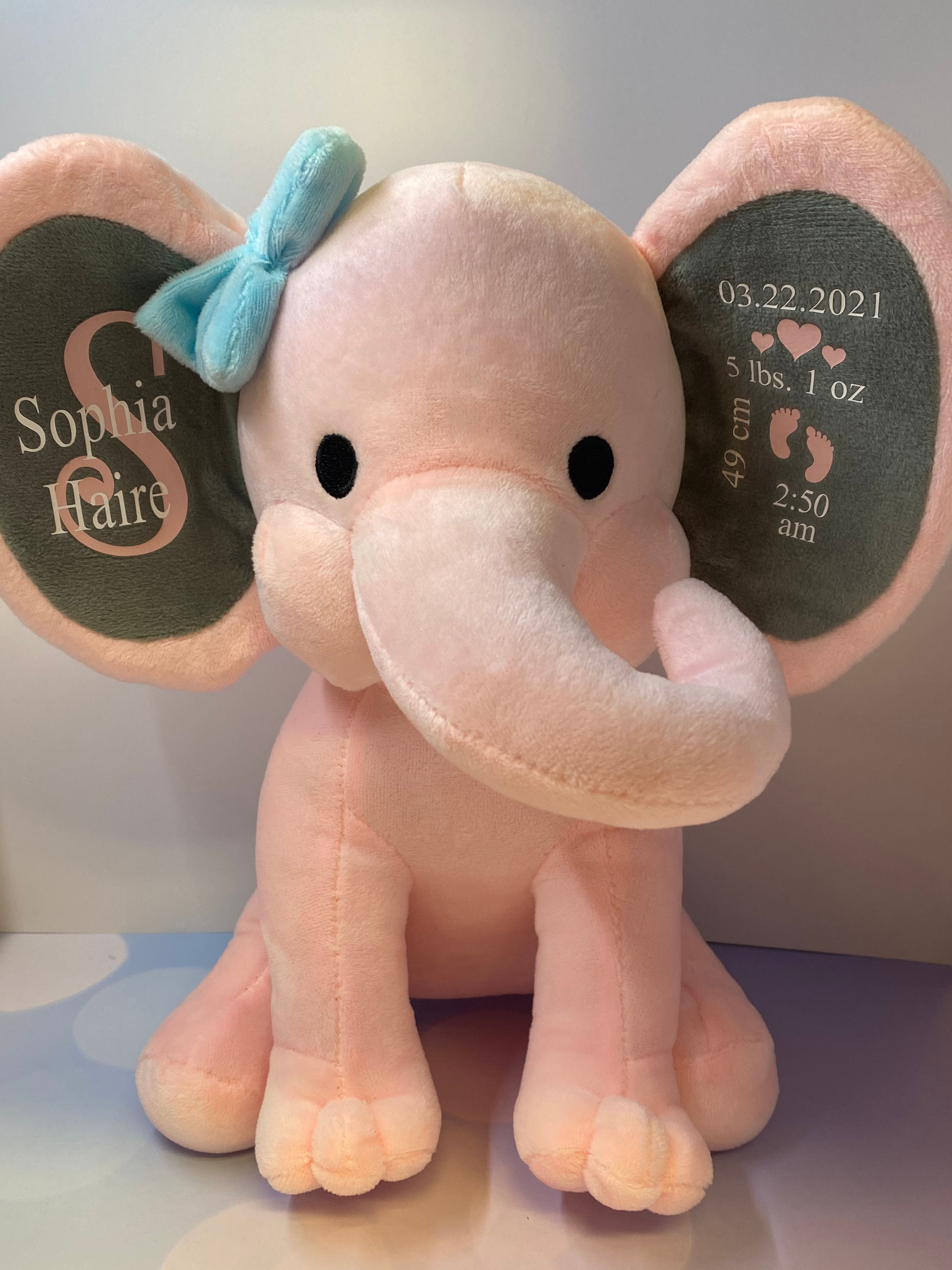 Elephant Birth Stats Plushy