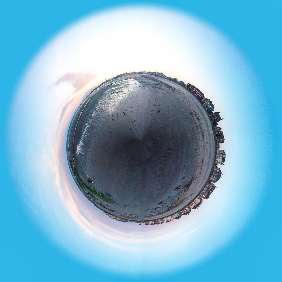 Tiny planet beach panorama