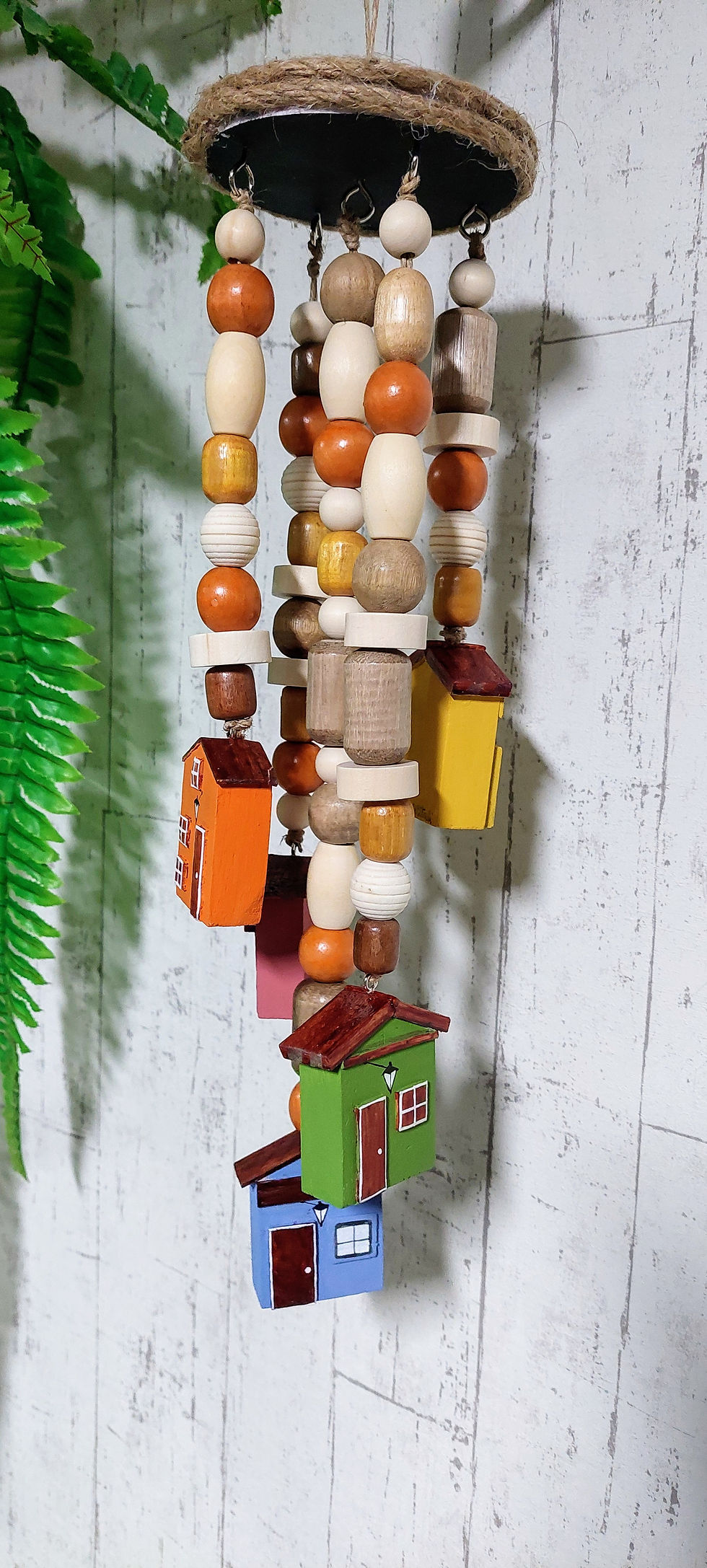 Miniatura: MOBILE DE 5 CASINHAS DE MADEIRA