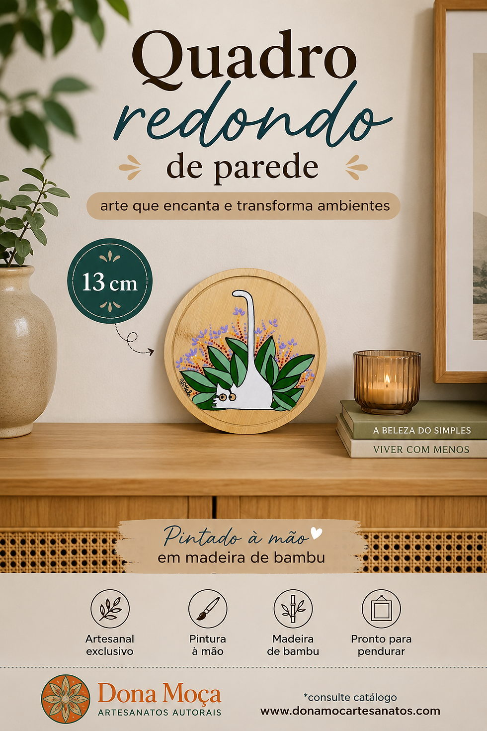 Miniatura: QUADRINHOS  DE MADEIRA DE BAMBU " LOS GATOS" PINTURA AUTORAL