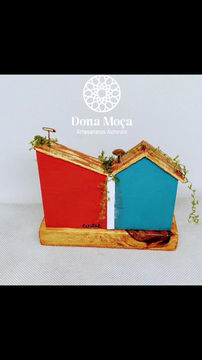 Miniatura: DUPLA MINI CASINHAS COM PLANTA TREPADEIRA