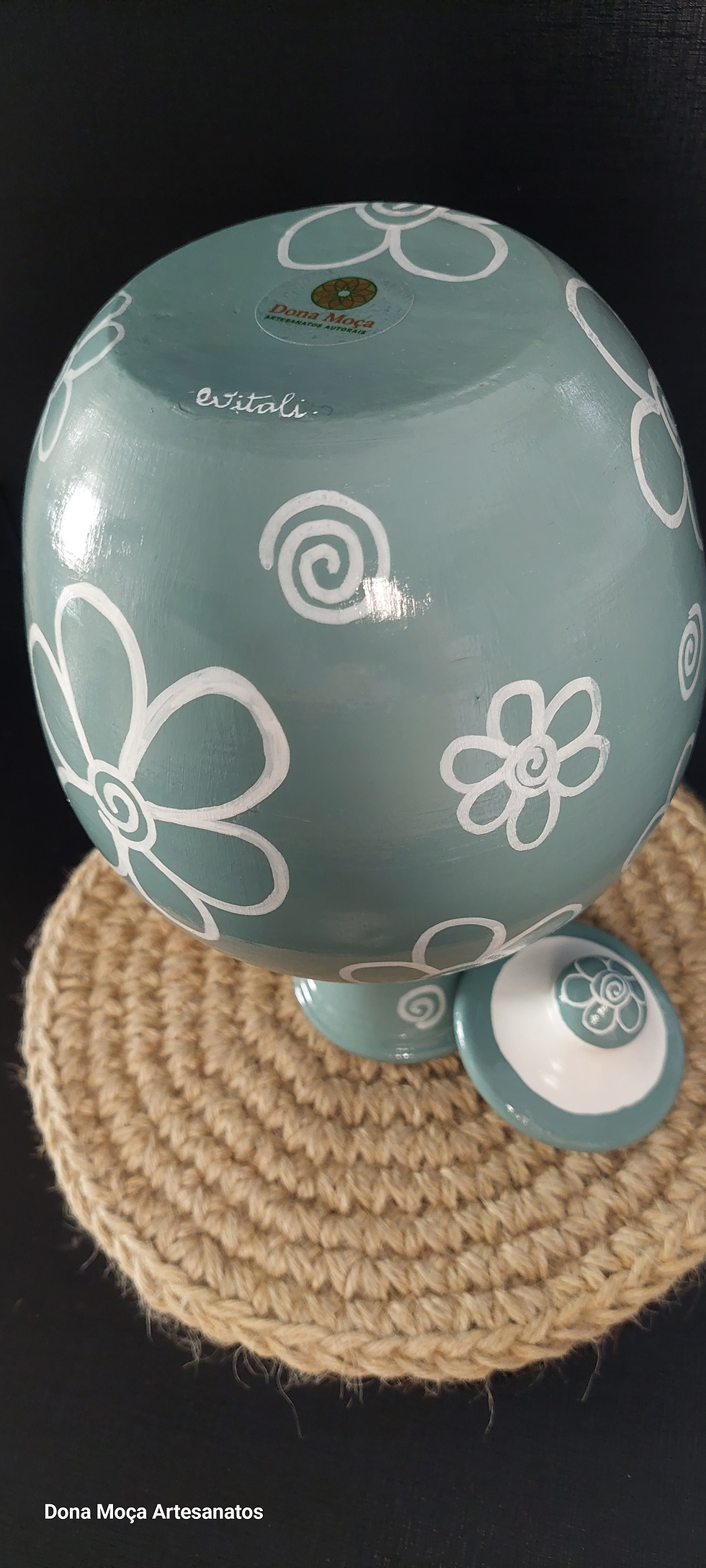 Miniatura: MORINGA DE BARRO FLORES RETRÔ 